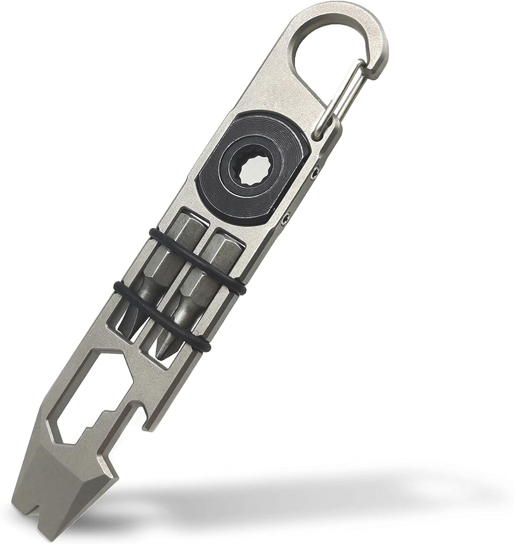 Titanium Pry Bar,Multi-tool,EDC Tool,Versatile Pry Tool,Bottle Opener,Wrench,Ratche screwdriver,Nail puller,Crowbar in One,Compact Versatile Pocket Pry Bar for Everyday Carry