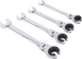 Brake Line Wrench Set, 6 Piece CR V Steel Ratcheting Tubing Wrenches Set, 72-Tooth Gear, 10-17mm, Adjustable Angle Nut Wrenches for Nuts on Fuel, Brake or Air Conditioning Lines