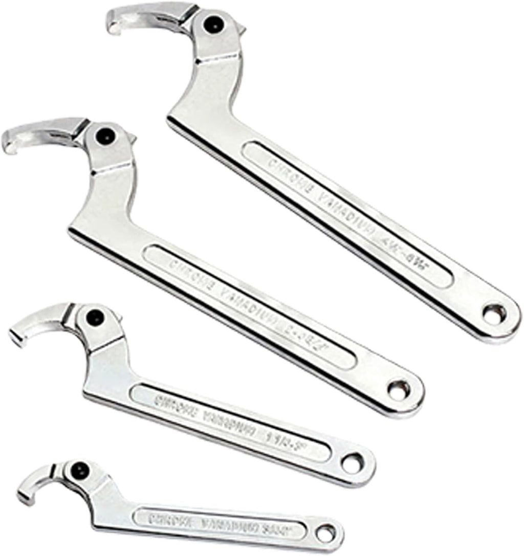 Adjustable Hook Wrench C Type Spanner Water Meter Tool Square/Round Ends Premium Steel Construction For Grooved Nut