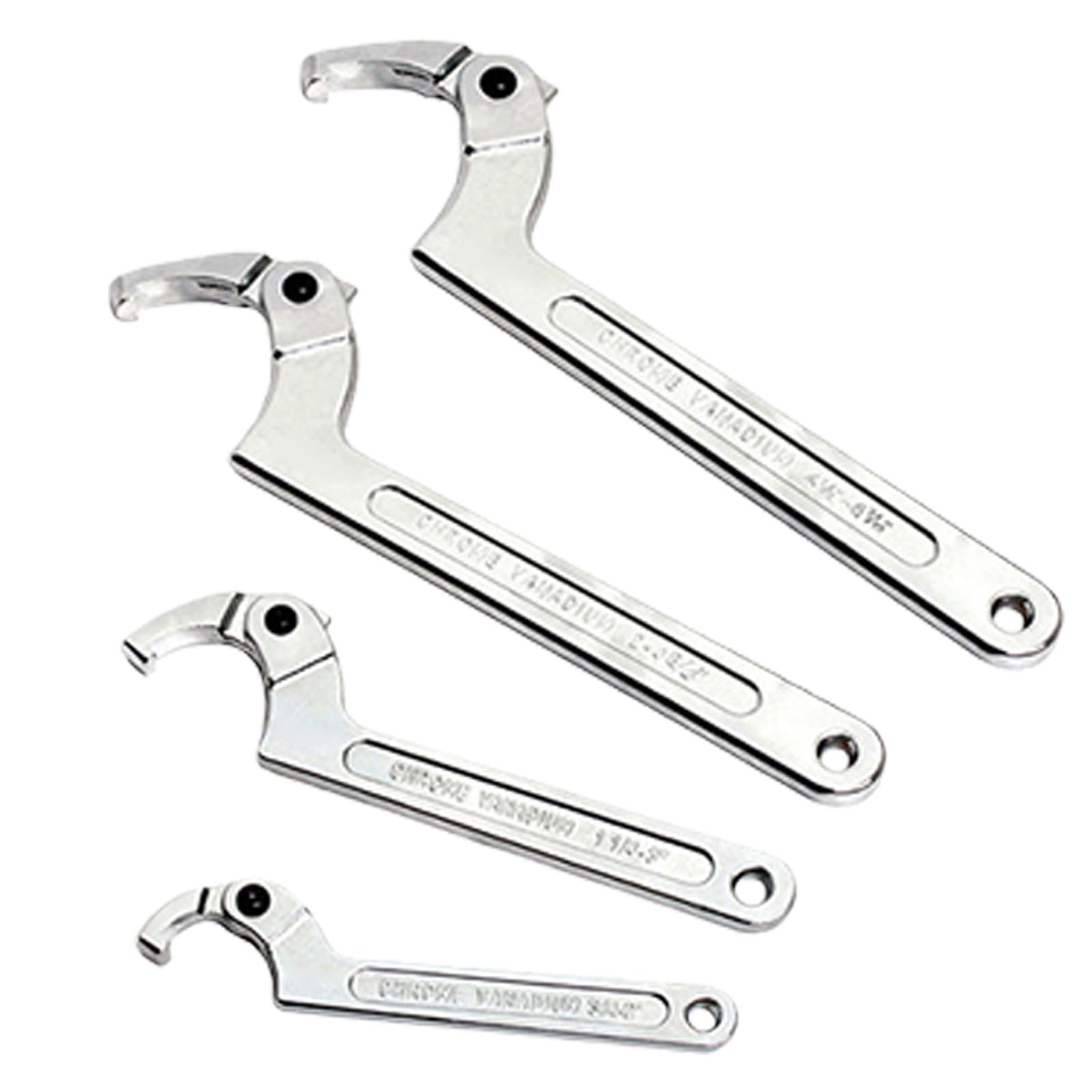 Adjustable Hook Wrench C Type Spanner Water Meter Tool Square/Round Ends Premium Steel Construction For Grooved Nut