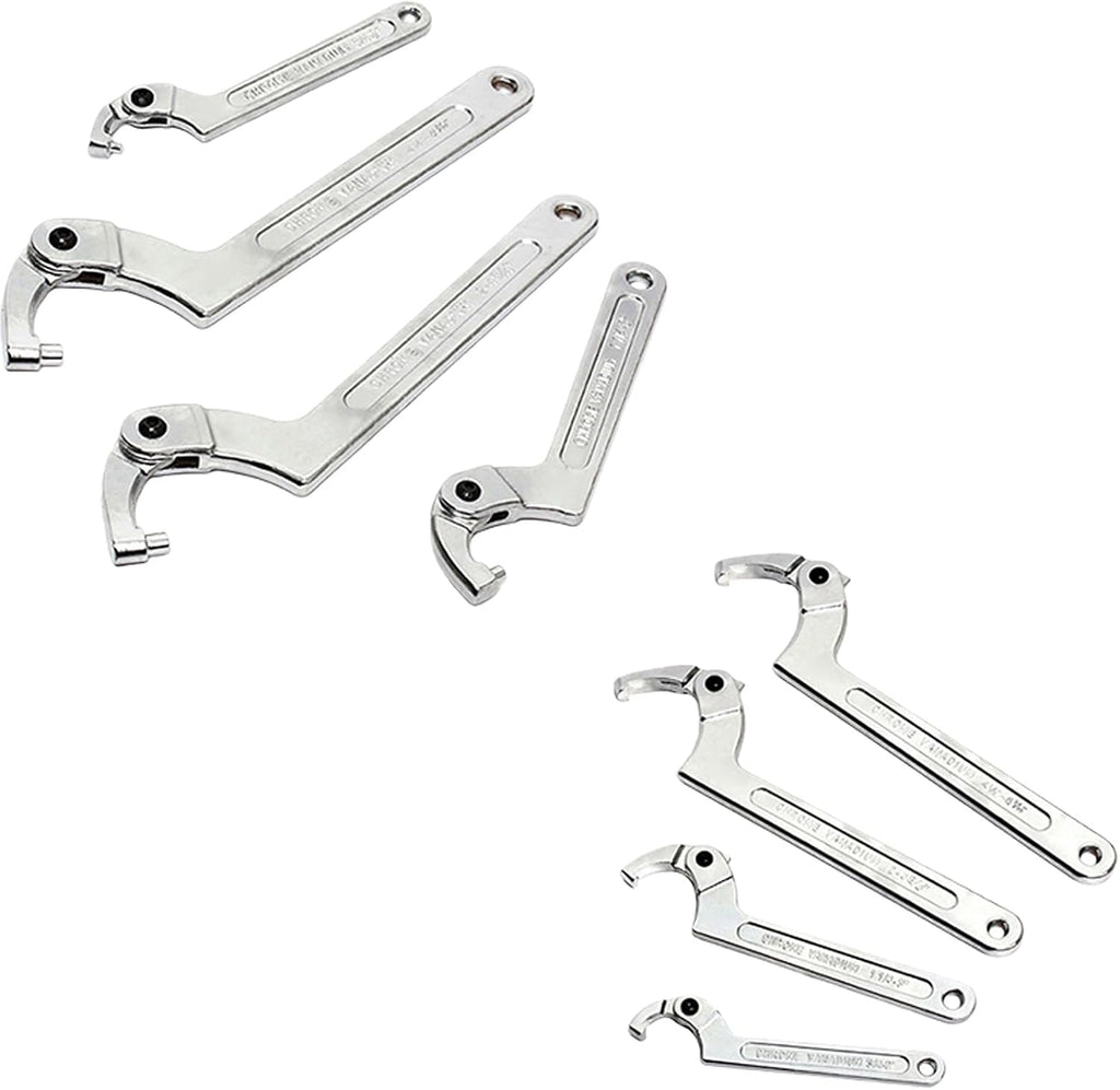 Adjustable Hook Wrench C Type Spanner Water Meter Tool Square/Round Ends Premium Steel Construction For Grooved Nut