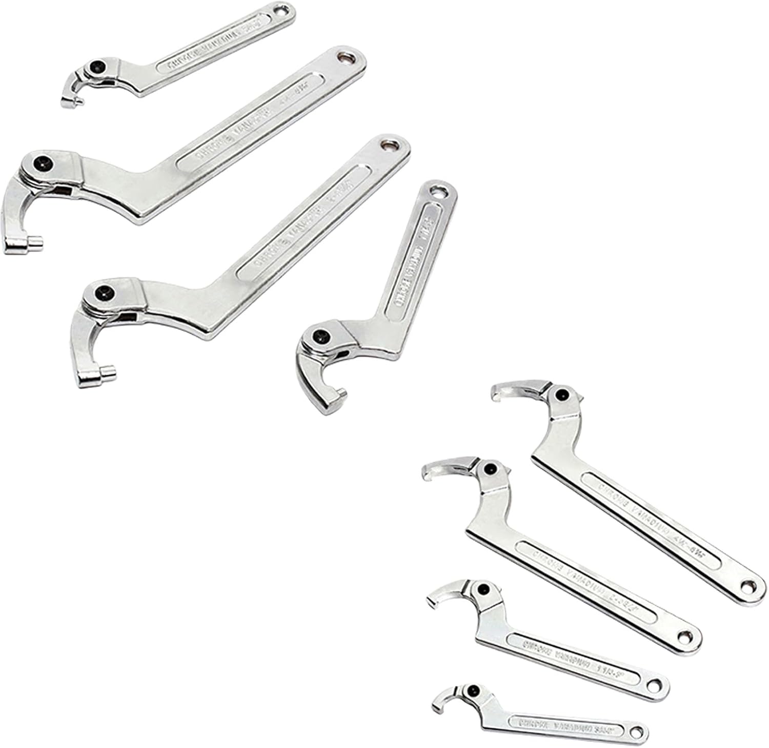 Adjustable Hook Wrench C Type Spanner Water Meter Tool Square/Round Ends Premium Steel Construction For Grooved Nut
