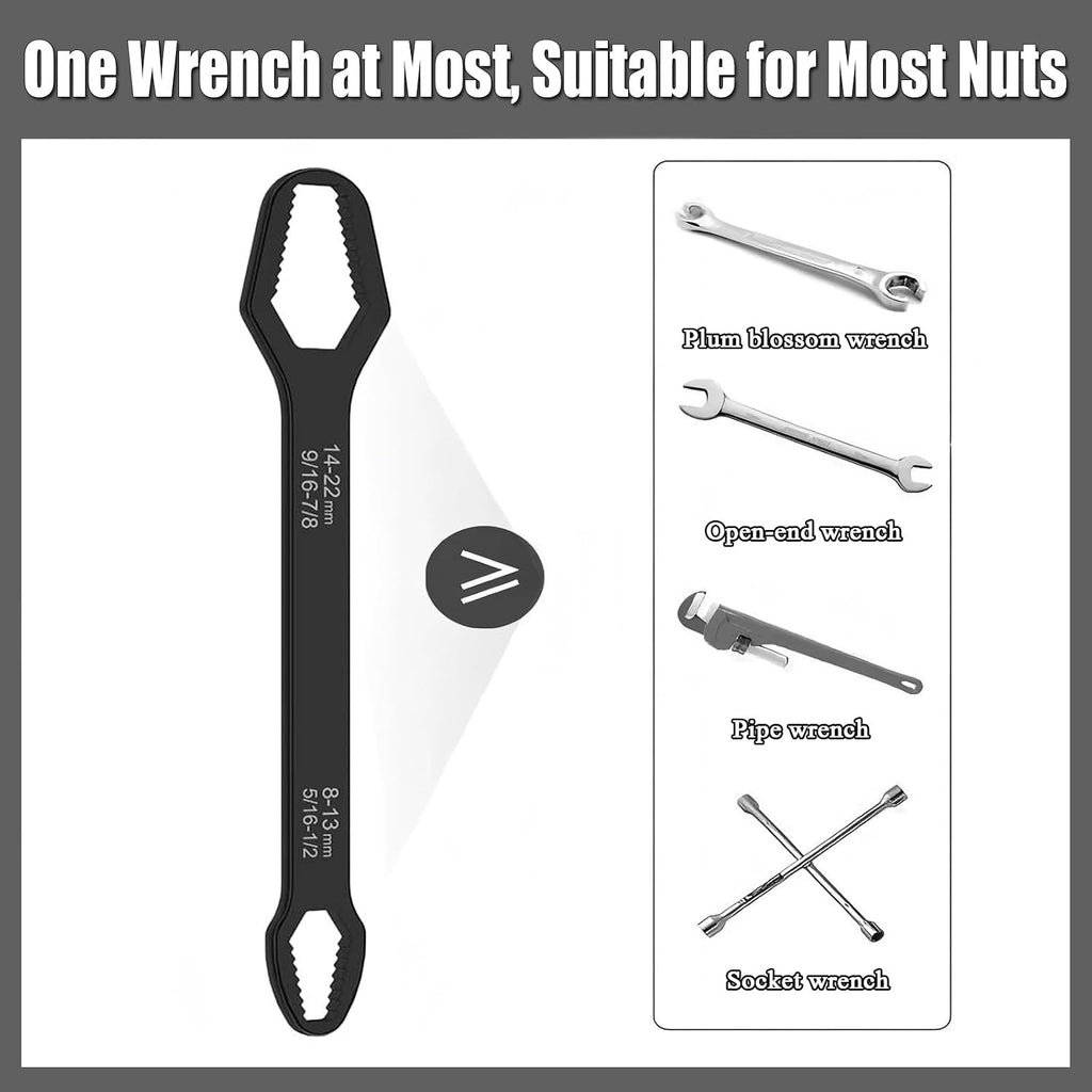 Universal Wrench - 4-Pack 3-22mm Steel Self Adjusting Wrench Kit