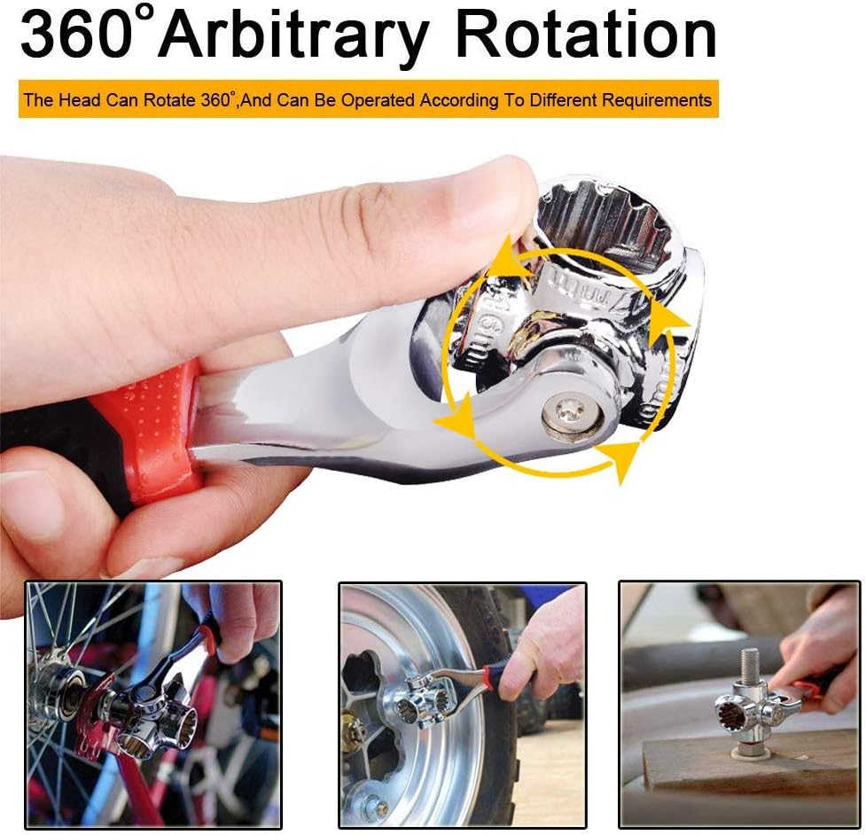 Universal Wrench 52 in 1 Socket Wrench Spanner Tool for Home and Car Repair | iPstyle Universal Wrench 52 in 1 Socket Wrench Tool with 360 Degree Rotating Head, Spanner Tool for Home and Car Repair