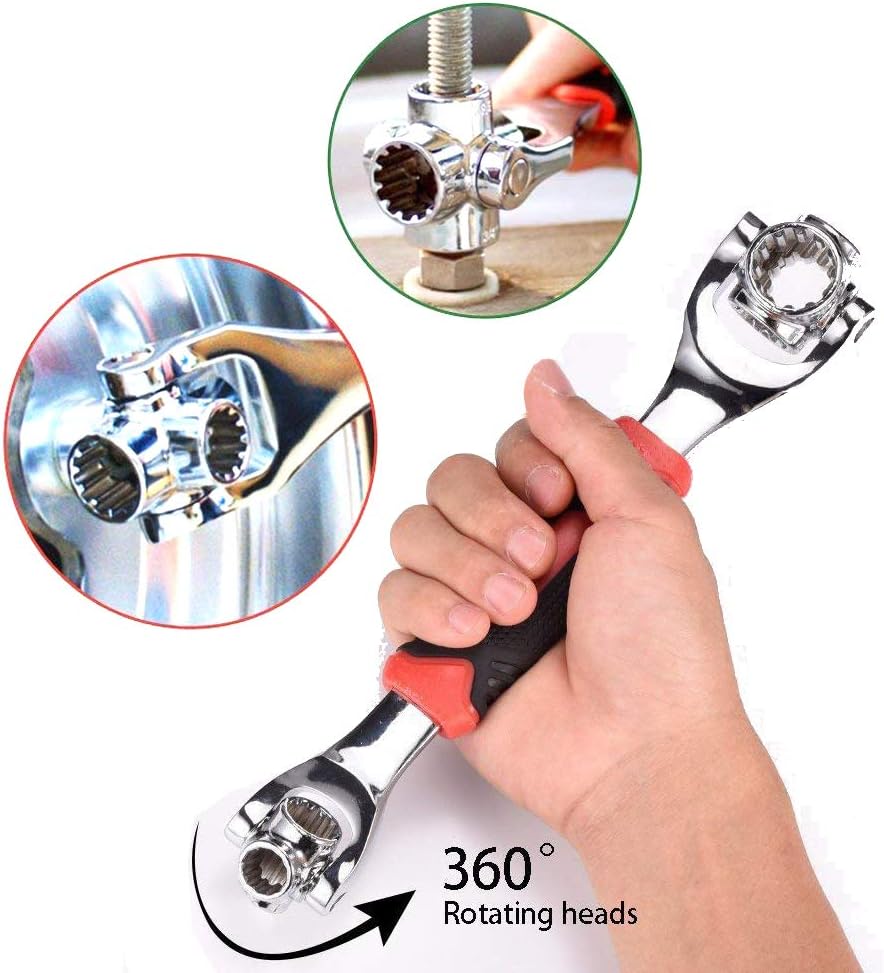 Universal Wrench 52 in 1 Socket Wrench Spanner Tool for Home and Car Repair | iPstyle Universal Wrench 52 in 1 Socket Wrench Tool with 360 Degree Rotating Head, Spanner Tool for Home and Car Repair