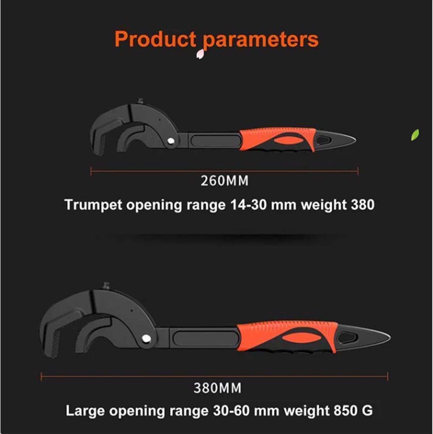 Self Locking Wrench 2 Piece Multifunctional Carbon Steel Spanner | Adjustable Pipe Wrench for Car Toilet Sink Faucet Maintenance Home Repair Auto