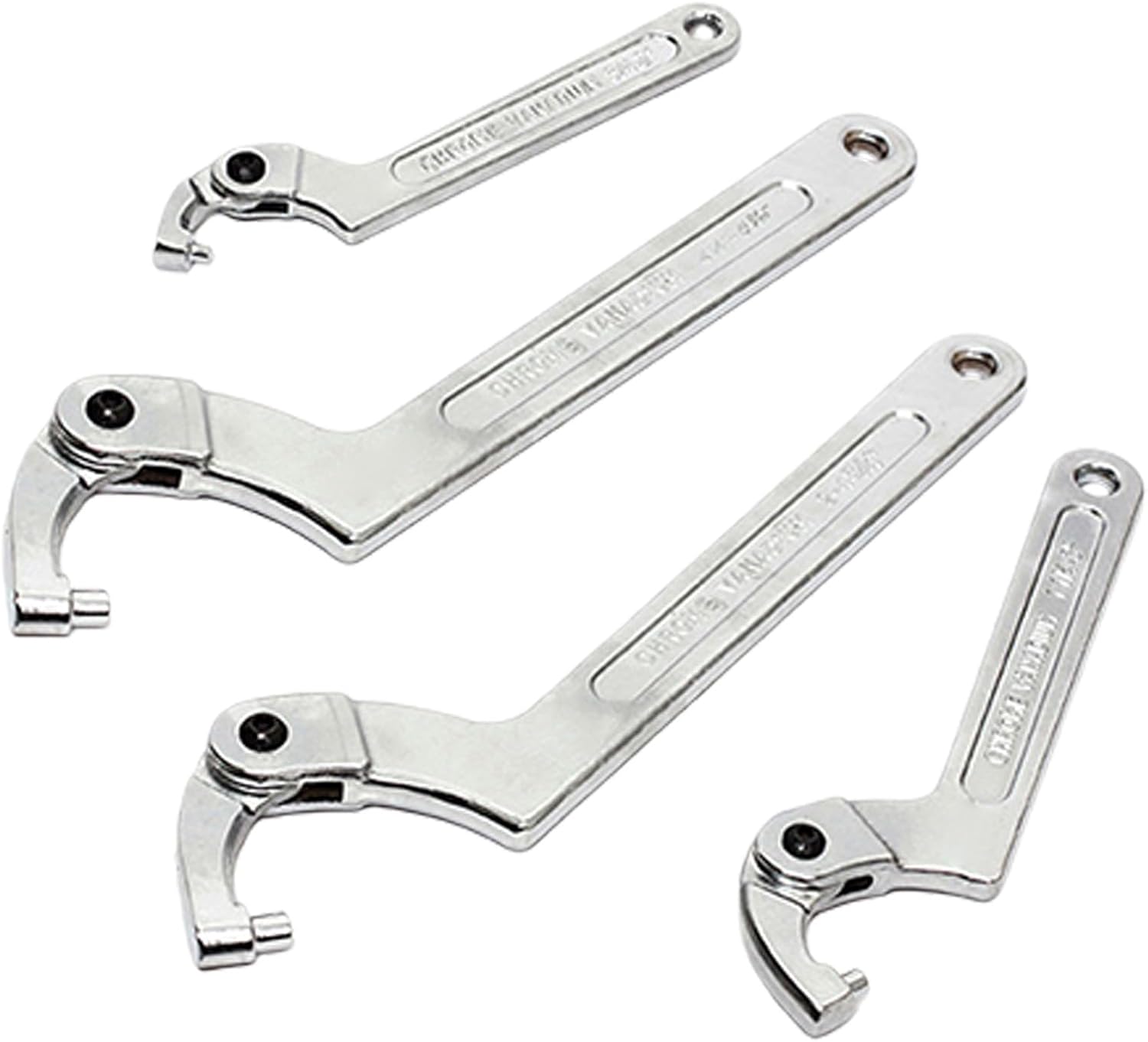 Adjustable Hook Wrench C Type Spanner Water Meter Tool Square/Round Ends Premium Steel Construction For Grooved Nut