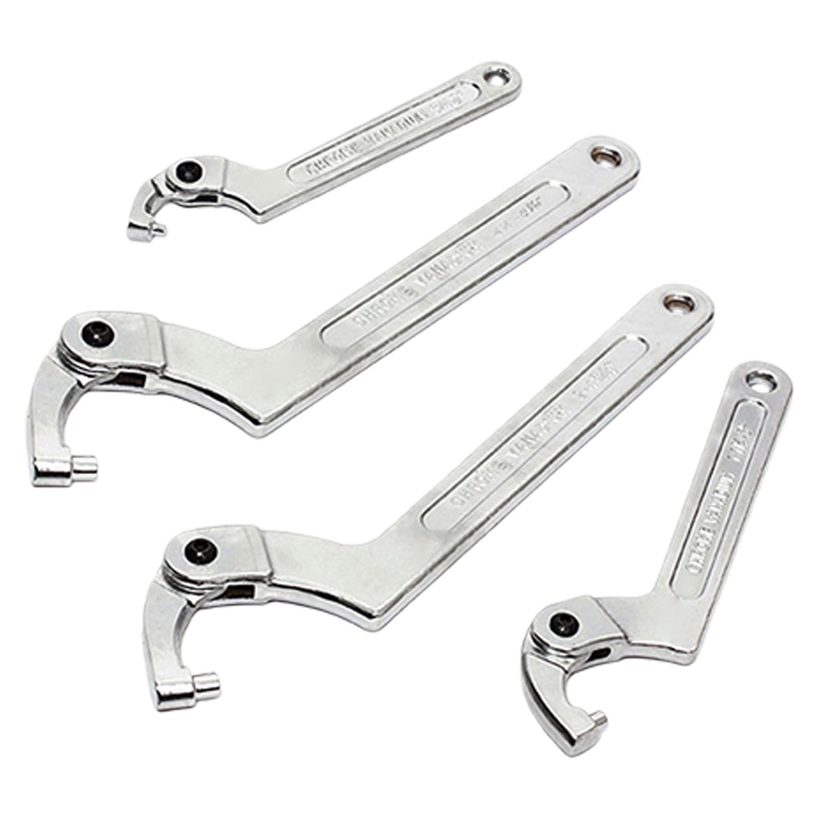 Adjustable Hook Wrench C Type Spanner Water Meter Tool Square/Round Ends Premium Steel Construction For Grooved Nut