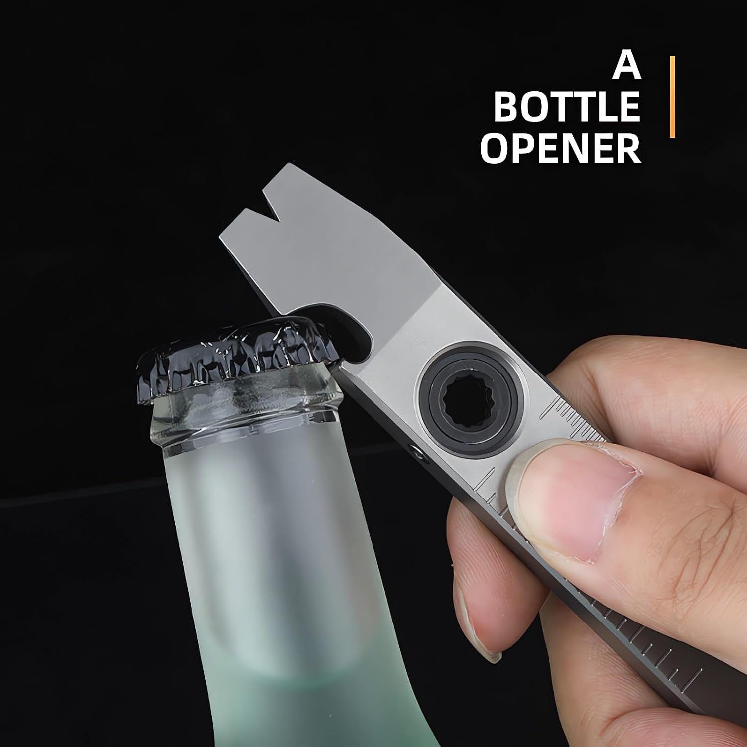 Titanium Pry Bar,Multi-tool,EDC Tool,Versatile Pry Tool,Bottle Opener,Wrench,Ratche screwdriver,Nail puller,Crowbar in One,Compact Versatile Pocket Pry Bar for Everyday Carry