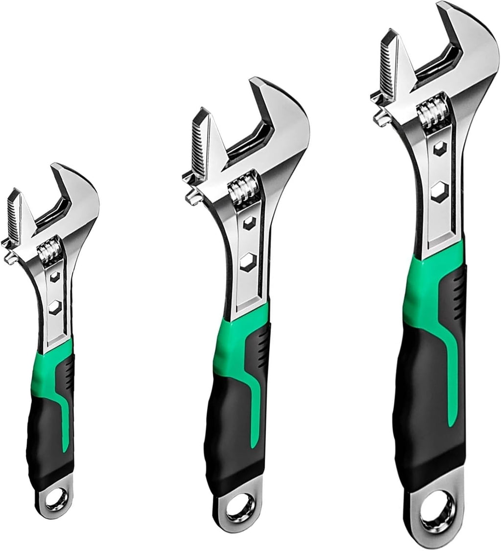 Adjustable Wrench 3 PCS Multi Functional Adjustable Universal Wrench Adjustable Spanner Wrench Set for Home, Garage(8/10/12 inch)