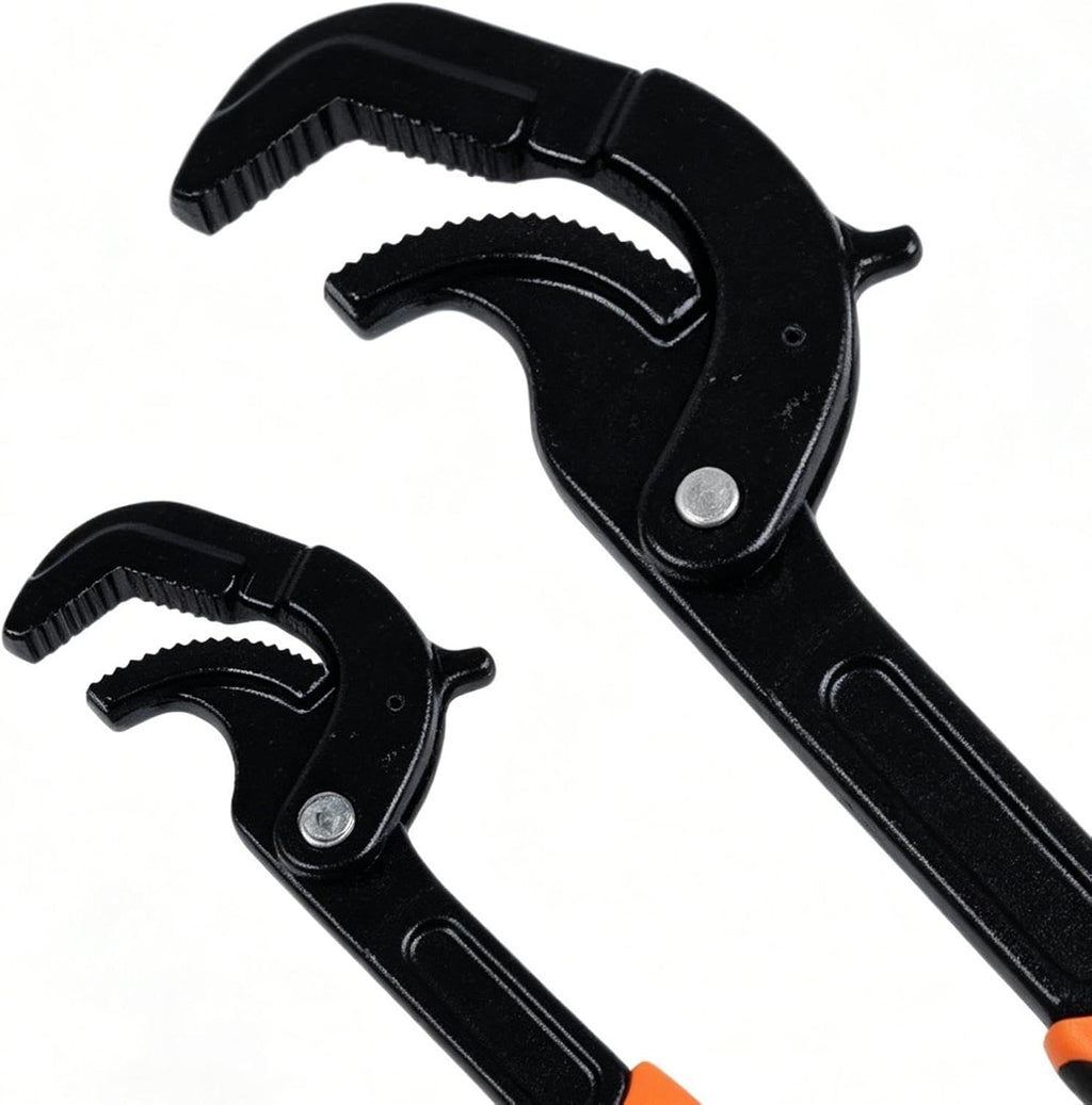 Self Locking Wrench 2 Piece Multifunctional Carbon Steel Spanner | Adjustable Pipe Wrench for Car Toilet Sink Faucet Maintenance Home Repair Auto