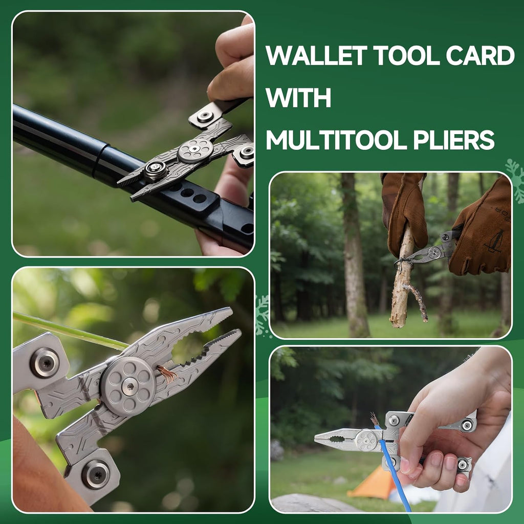 Credit Card Multitool, Silver Blade EDC Tool | 20-in-1 Wallet Tool, Stainless Steel EDC Gear, Knife, Bottle Opener, Hexagon Spanner, Compact, Lightweight, Gifts for Men