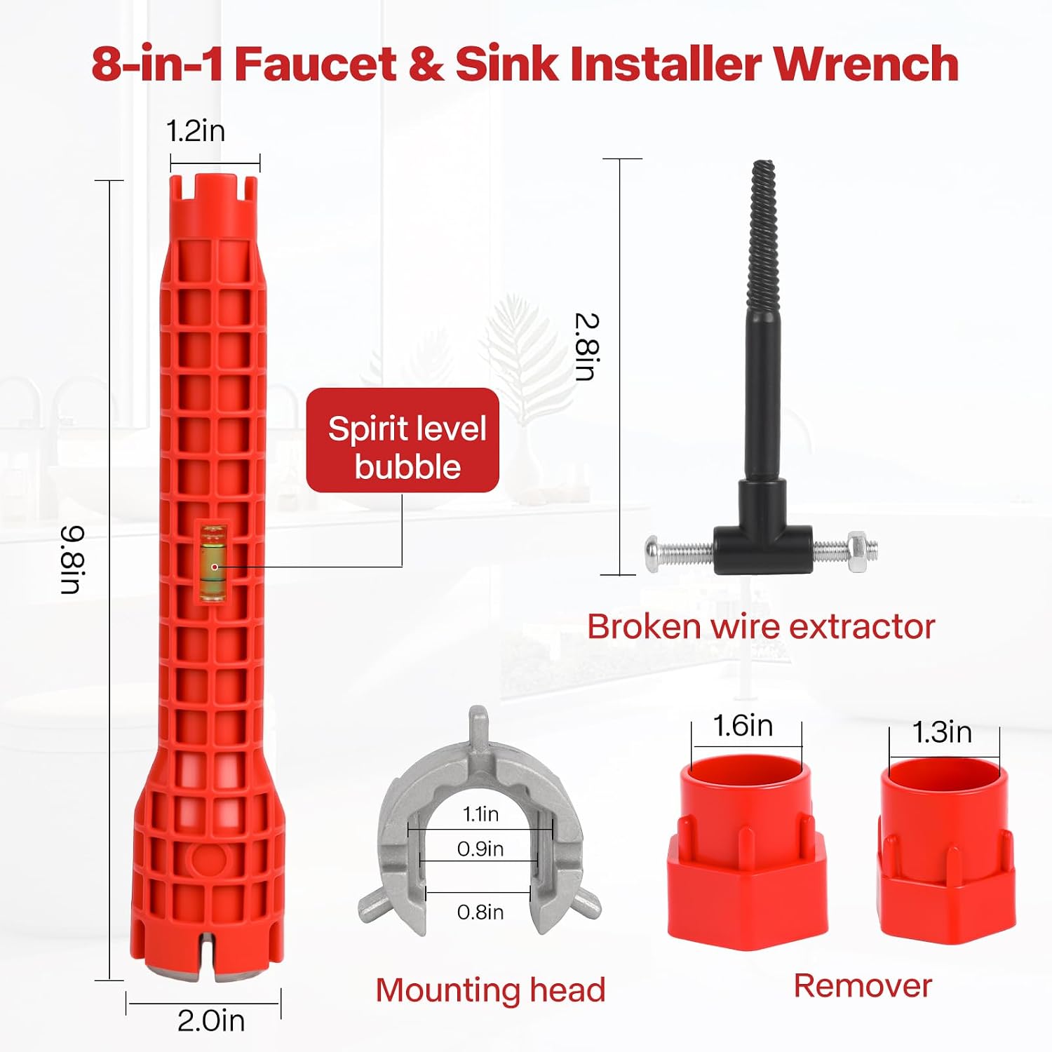 Sink Faucet Pipe Installer Wrench, Plumbing Tool Bathroom Kitchen Toilet