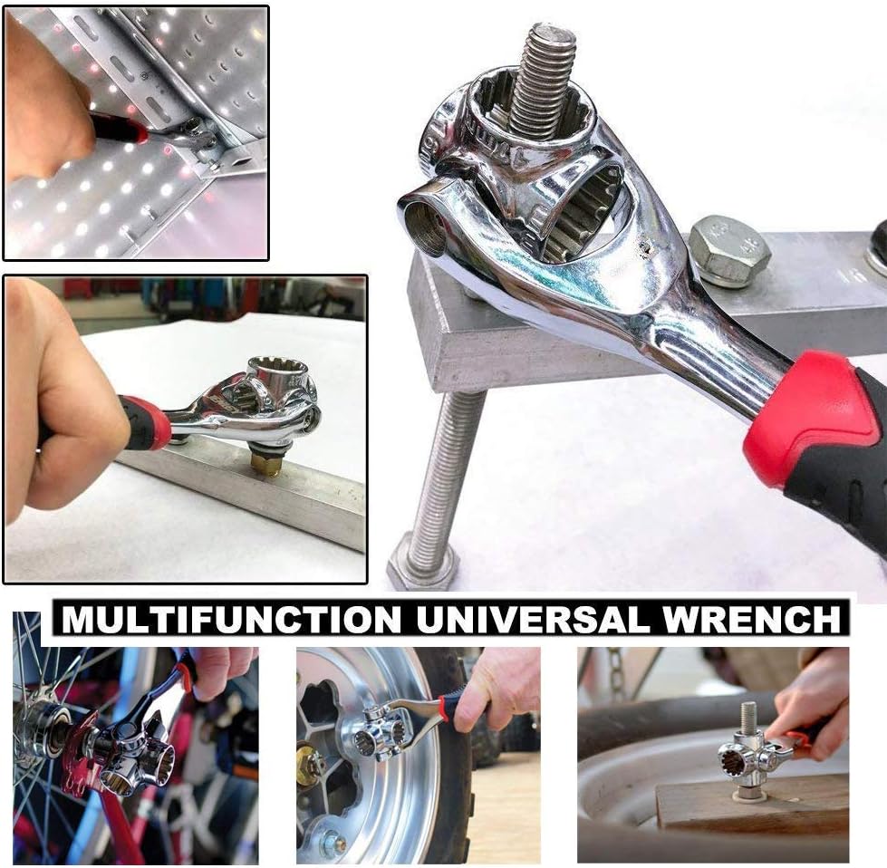Universal Wrench 52 in 1 Socket Wrench Spanner Tool for Home and Car Repair | iPstyle Universal Wrench 52 in 1 Socket Wrench Tool with 360 Degree Rotating Head, Spanner Tool for Home and Car Repair