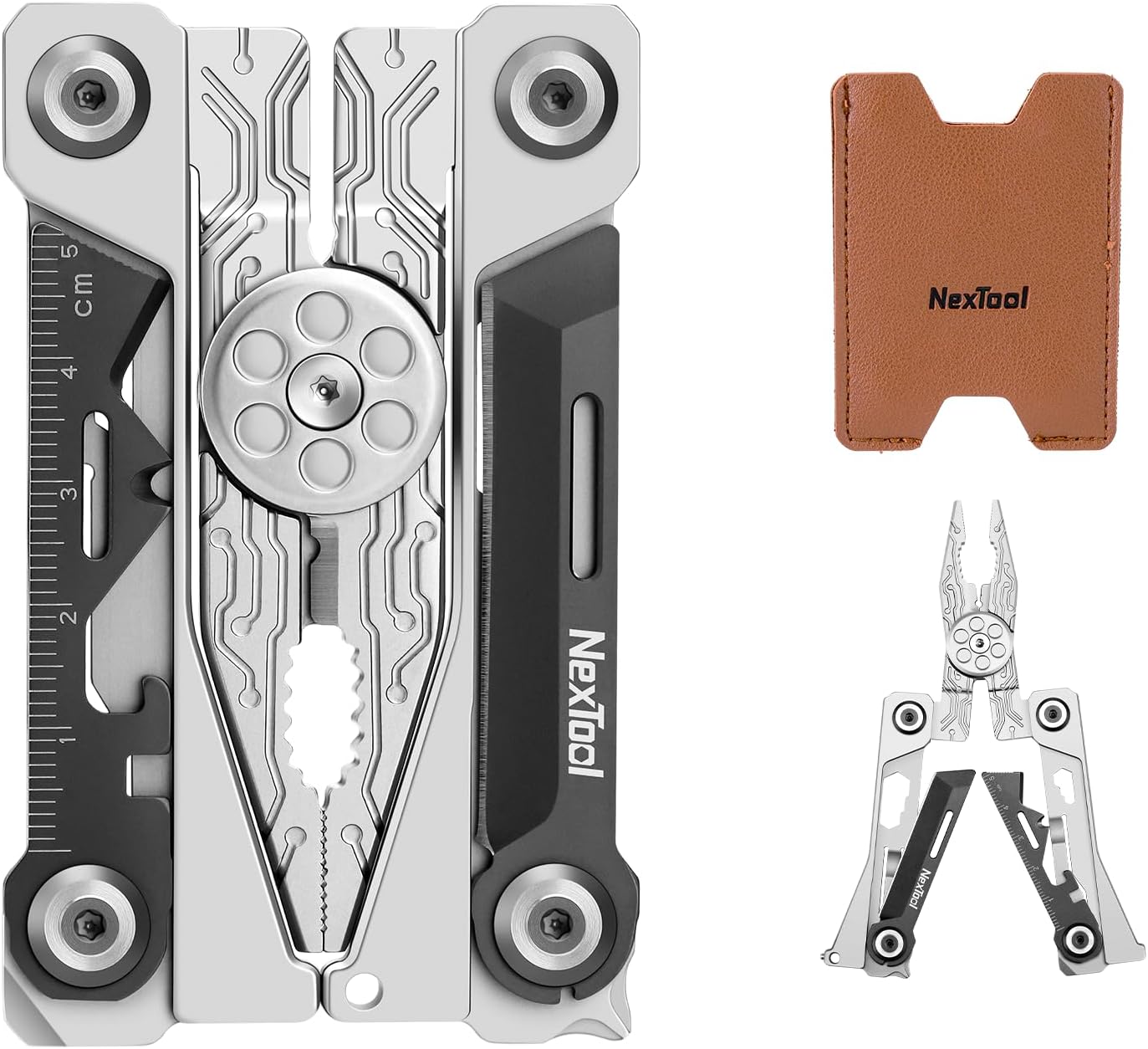 Credit Card Multitool, Silver Blade EDC Tool | 20-in-1 Wallet Tool, Stainless Steel EDC Gear, Knife, Bottle Opener, Hexagon Spanner, Compact, Lightweight, Gifts for Men