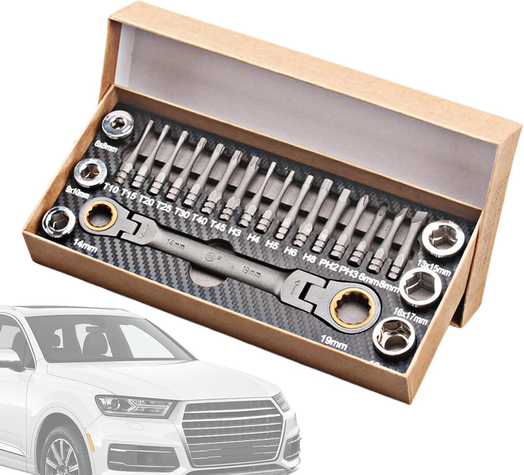 Socket Wrench Set, Professional Wrench Set, Multifunctional DIY Tool, Vehicle Repair Kit for Household Appliances, Furniture and More, Durable Material