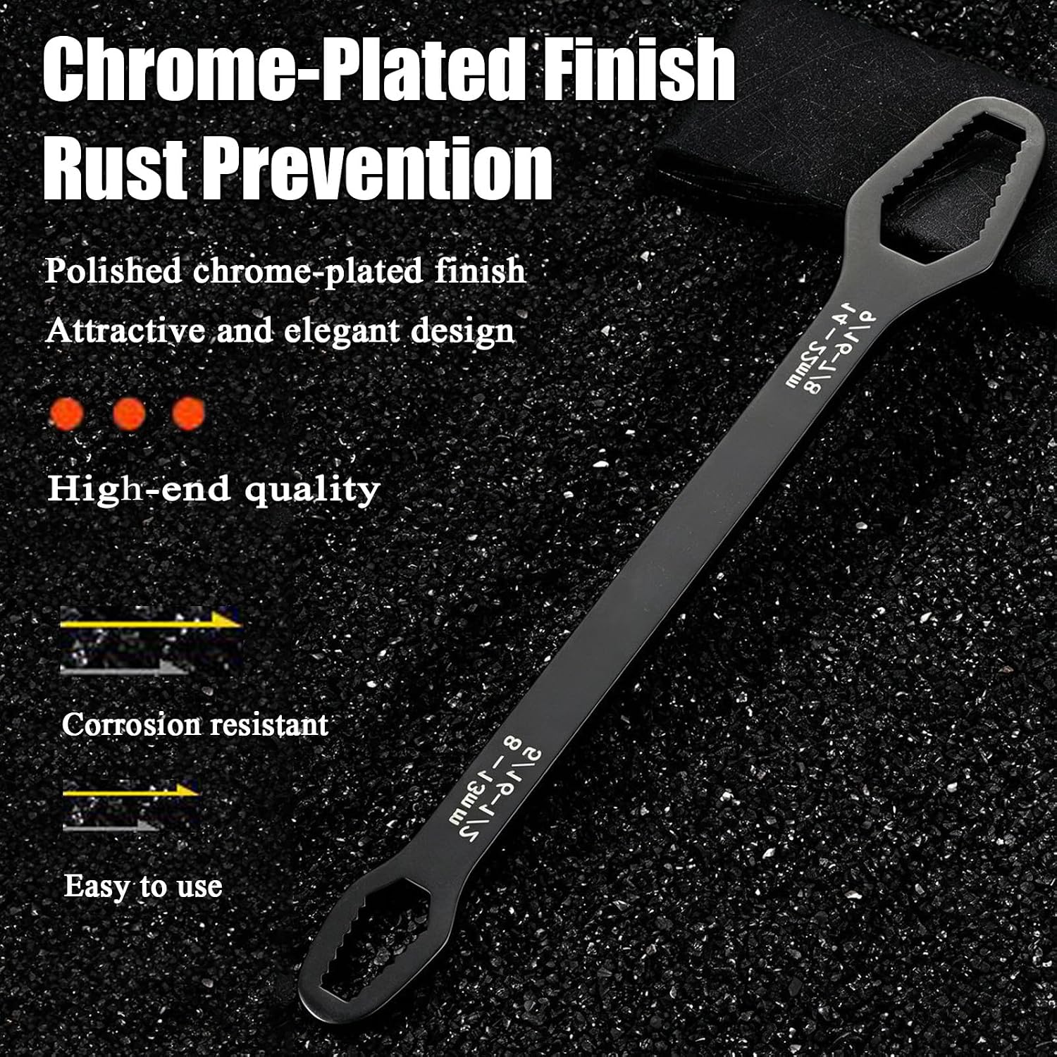 Universal Wrench - 4-Pack 3-22mm Steel Self Adjusting Wrench Kit