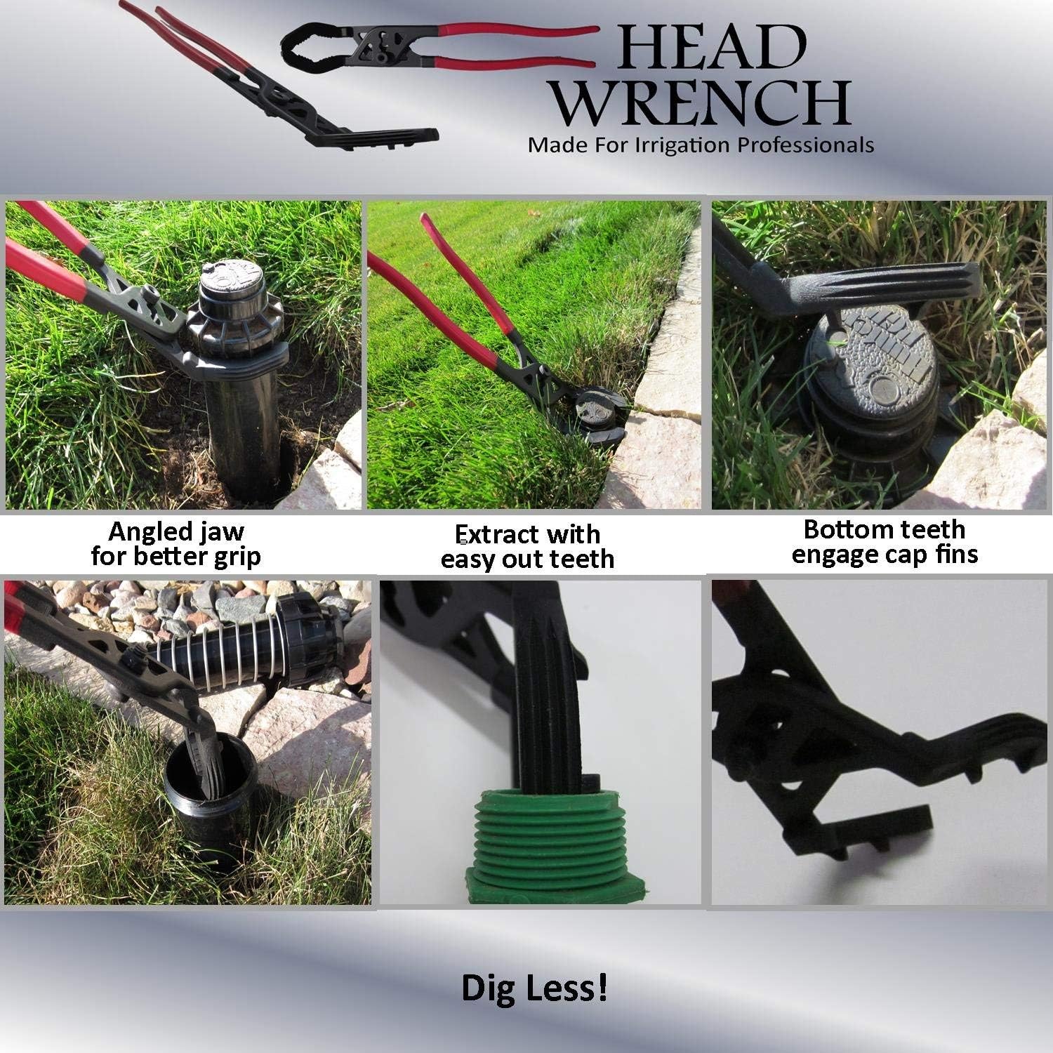 Sprinkler Head Wrench The Fastest Most Versatile Way To Remove Replacement Adjustment Repair Heads With No Digging No Mess Works On All Brands of Spray Rotor Jar Top Valves