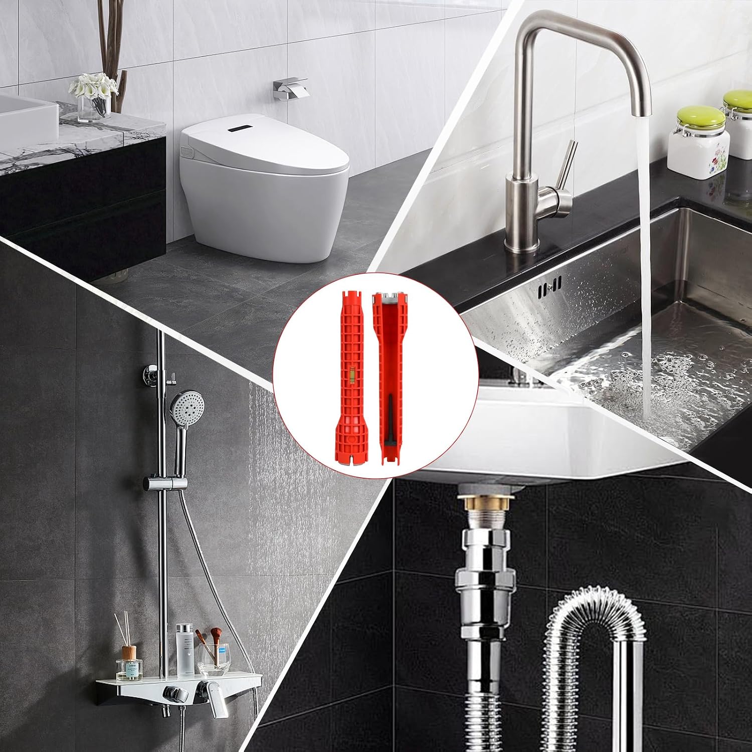 Sink Faucet Pipe Installer Wrench, Plumbing Tool Bathroom Kitchen Toilet
