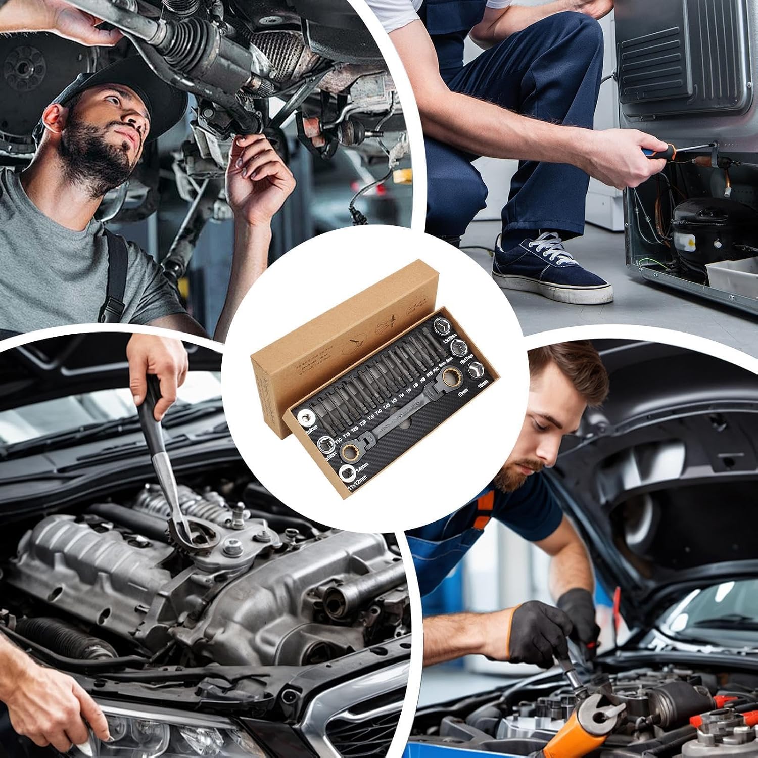 Socket Wrench Set, Professional Wrench Set, Multifunctional DIY Tool, Vehicle Repair Kit for Household Appliances, Furniture and More, Durable Material