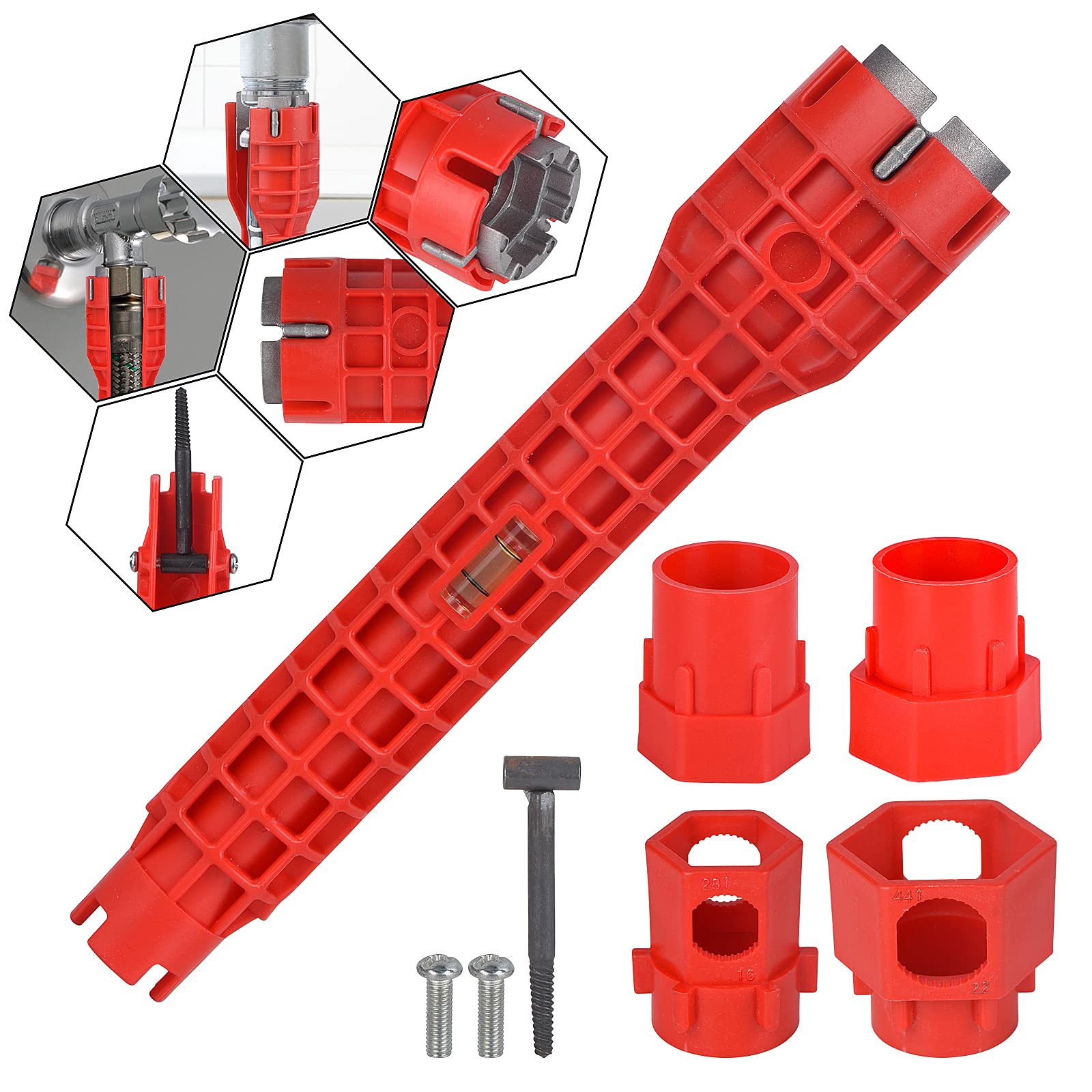 14-in-1 Multi-functional Faucet and Sink Wrench - Plumbing Wrench Installer | Wrench for Toilet, Sink, Bathroom, Kitchen Plumbing Installation and Repairs, Designed for Tight Spaces