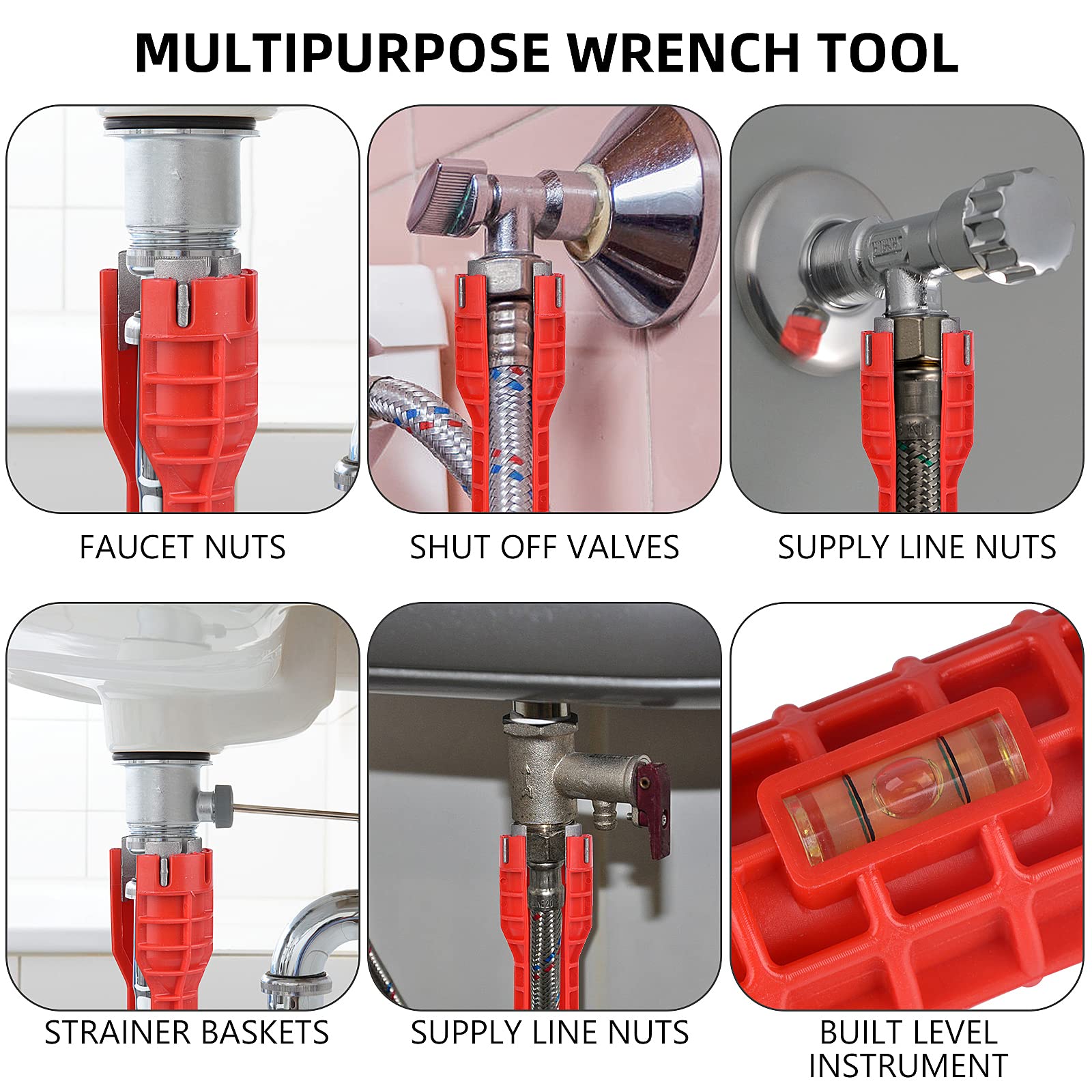 14-in-1 Multi-functional Faucet and Sink Wrench - Plumbing Wrench Installer | Wrench for Toilet, Sink, Bathroom, Kitchen Plumbing Installation and Repairs, Designed for Tight Spaces