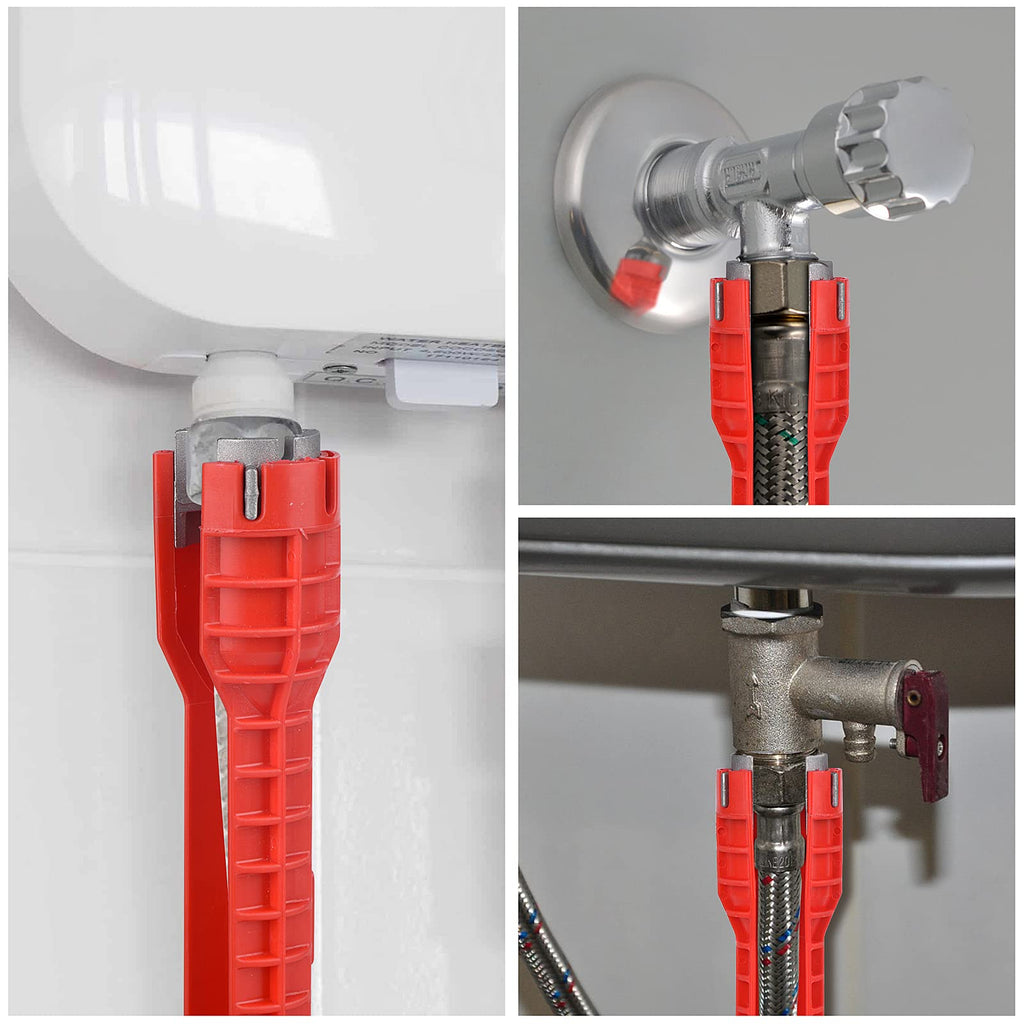 14-in-1 Multi-functional Faucet and Sink Wrench - Plumbing Wrench Installer | Wrench for Toilet, Sink, Bathroom, Kitchen Plumbing Installation and Repairs, Designed for Tight Spaces